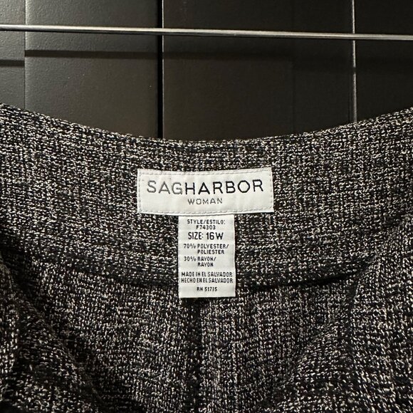 Sag Harbor Skirt Suit 16W Tweed Set NWT Black Gray Blazer Jacket Career Wear - Picture 11 of 12